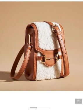 Brand new Anthropologie Faux-Shearling Crossbody Bag